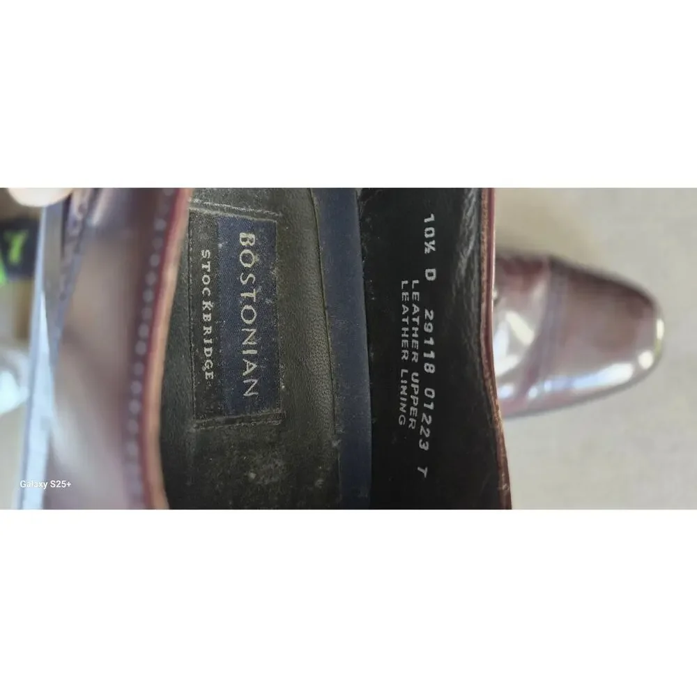 Bostonian Stockbridge Men's Maroon Leather Shoes Size 10.5 D Pre-owned